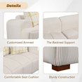 thumbnail image 3 of 103.9" Modern Cloud Modular Sofa with 4 Pillows, Comfy Corduroy Fabric Sofa with Rubber Wood Legs, 4-Seater Sectional Sofa Couch Set for Living Room Bedroom Office Apartment, Beige, 3 of 7