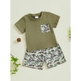 thumbnail image 4 of BemeyourBBs Toddler Baby Boys Camouflage Outfit Infant Baby Boys Summer Clothes Short Sleeve Crew Neck T-shirt with Elastic Waist Camo Shorts Set, 4 of 9