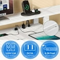 thumbnail image 5 of Dextrus L Shaped Desk with LED Light & Power Outlets, Corner Computer Desk with Drawers & Open Storage Shelves, White, 5 of 10