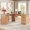 Walnut, variant on 67'' Farmhouse L Shape Desk with File Drawers and Charging Station for Home Office, White