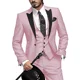 thumbnail image 3 of Traje de lujo para hombre elegante, formal, ajustado, conjunto de 3 piezas, chaqueta, chaleco y pantalón, esmoquin para negocios, traje de boda, 3 of 5