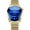 Gold Blue, variant on Creative Fashion Blue LED Binary Digital Watches Men's Stainless Steel Silver Waterproof LED Backlight Bracelet Plated Watches