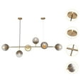 thumbnail image 6 of (Gold+Smoke Gray) Lighting 6-Light Modern Globe Pendant Light Mid Century Vintage Sputnik Chandelier Gold Farmhouse Linear Chandelier Kitchen Island Lighting, 6 of 19