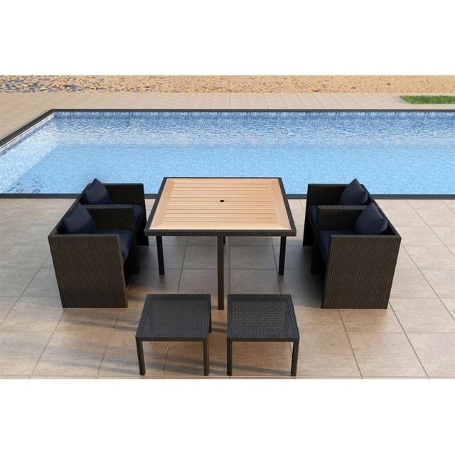 Harmonia Living Arbor 9 Piece Patio Dining Set in Spectrum Indigo
