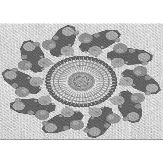 Ahgly Company Machine Washable Indoor Rectangle Transitional Gray Area Rugs, 8' x 12'