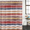 thumbnail image 3 of Red Nordic Style Stripes Waterproof Fabric Shower Curtain, Red Grey Texture Waterproof Fabric Shower Curtain for Bathroom Curtains Bathtubs Hotel Washable Shower Curtains with 12 Hooks Standard 66x72, 3 of 8