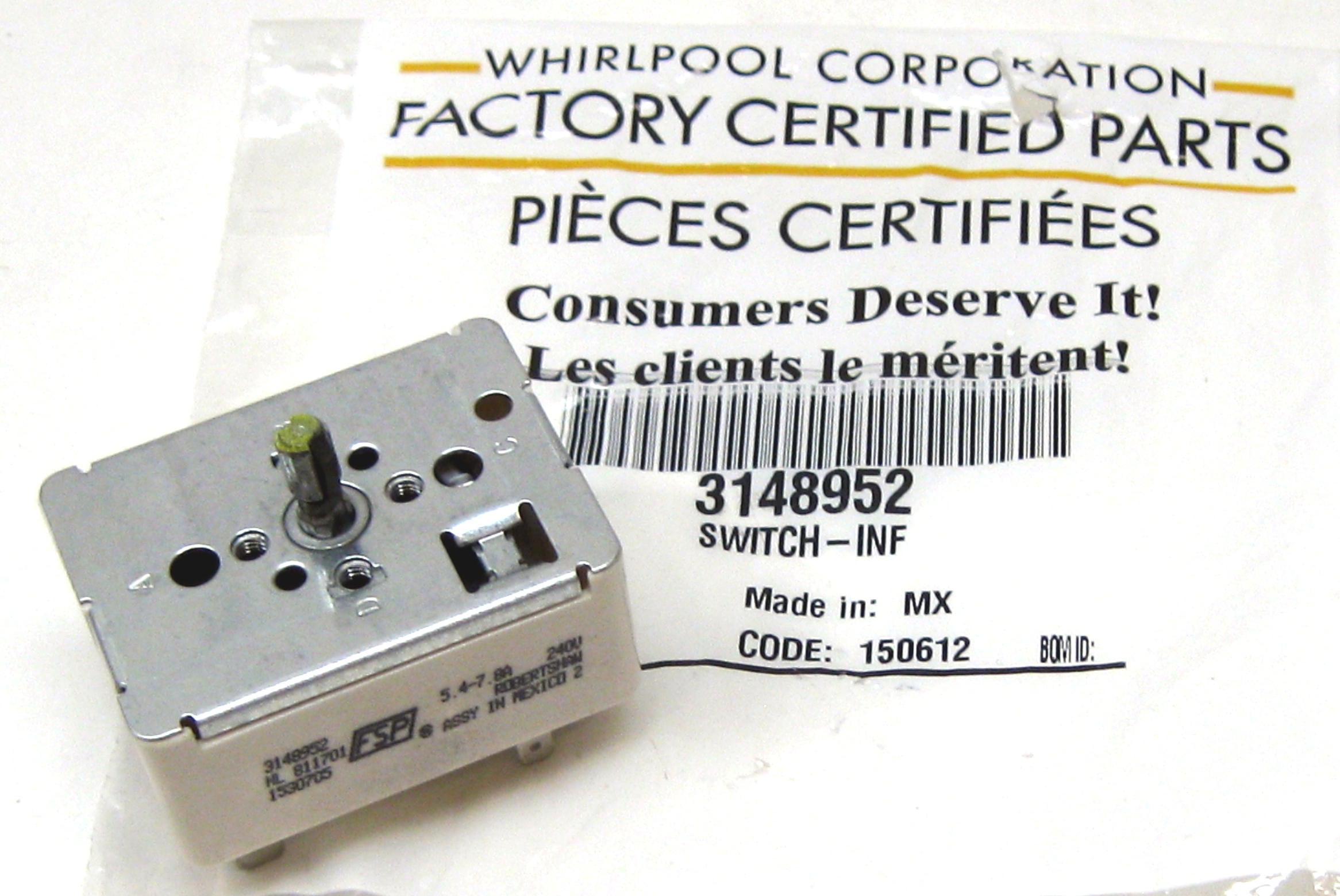 74008248 Whirlpool Switch-Inf 74008248 