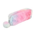 thumbnail image 2 of PureCasa Plush Gradient Rainbow Pencil Case, Large Capacity Pen Pouch Bag with Zipper and Fleecy Hairball, Office Stationery Storage, 1 Pack, 8.2"x3.5"x2.4", 2 of 5