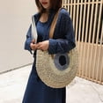 thumbnail image 2 of LinYooLi Straw Beach Bag with Zipper Large Woven Summer Boho Tote Handbag Rattan Wicker Purse for Shopping Summer Vacation, 2 of 6