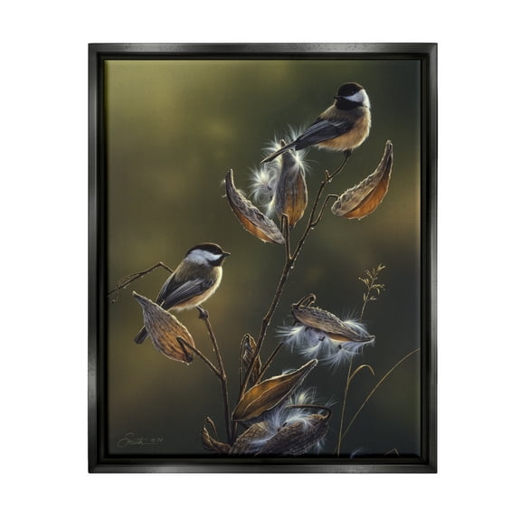 Stupell Industries Sunlit Nature Birds Perched Animals & Insects Painting Black Floater Framed Art Print Wall Art