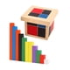thumbnail image 2 of Juguete de cubo de madera con palos de madera, herramienta de aprendizaje temprano preescolar, juguetes Montessori Cubo binomial, 2 of 9