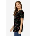 thumbnail image 3 of Woman Within Plus Size Perfect Printed Short-Sleeve V-Neck Tee, 3 of 6