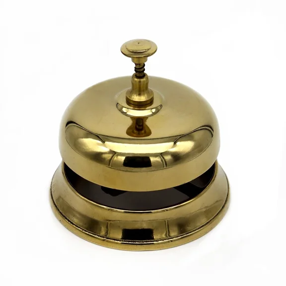 Luxurious Antique Gold Brass Reception Bell – Premium Table Bell for Hotels, Desks, Counters, and Gifts