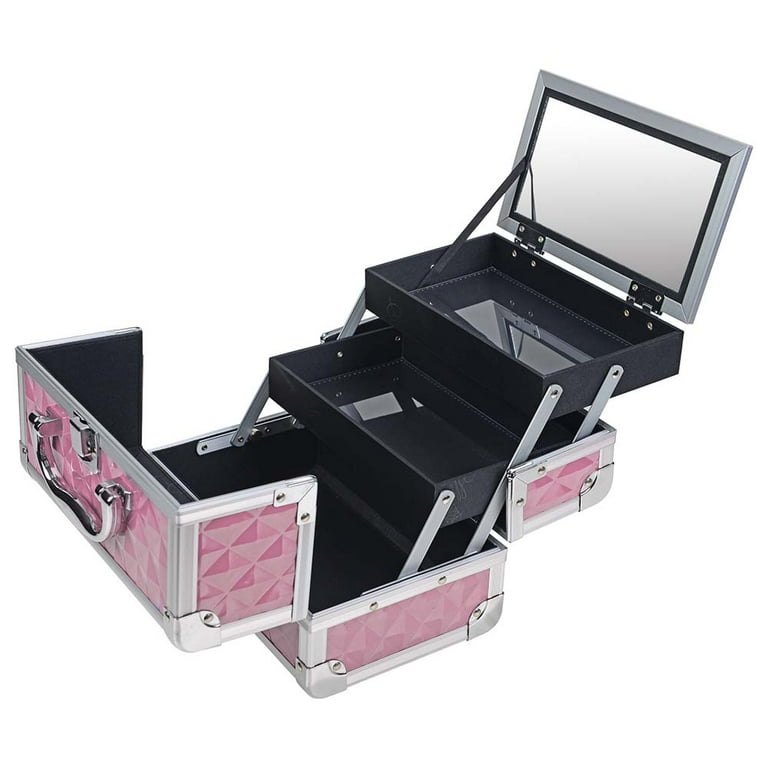 SHANY Chic Makeup Train Case Cosmetic Box Portable Makeup Case Cosmetics  Beauty Organizer Jewelry storage with Locks , Multi trays Makeup Storage  Box with Makeup Mirror - Polite PINK - Walmart.com