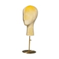 thumbnail image 2 of Soporte para pelucas, modelo de cabeza de maniquí, decoración del hogar, soporte para sombreros ajustable y estable, soporte de exhibición de pelucas Amarillo y Oro Base, 2 of 10