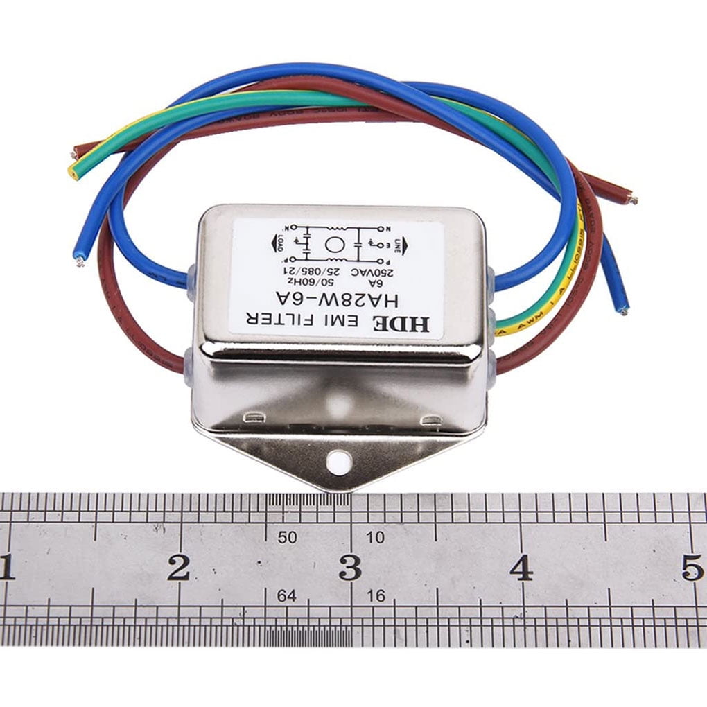 ziyahihome Power EMI Filter 50 / 60Hz 6A Noise Suppressor Terminal