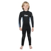 Seavenger 3mm Kids Full Body Wetsuit with Knee Pads for Surfing, Snorkeling, Swimming (Pearl Blue, 8)
