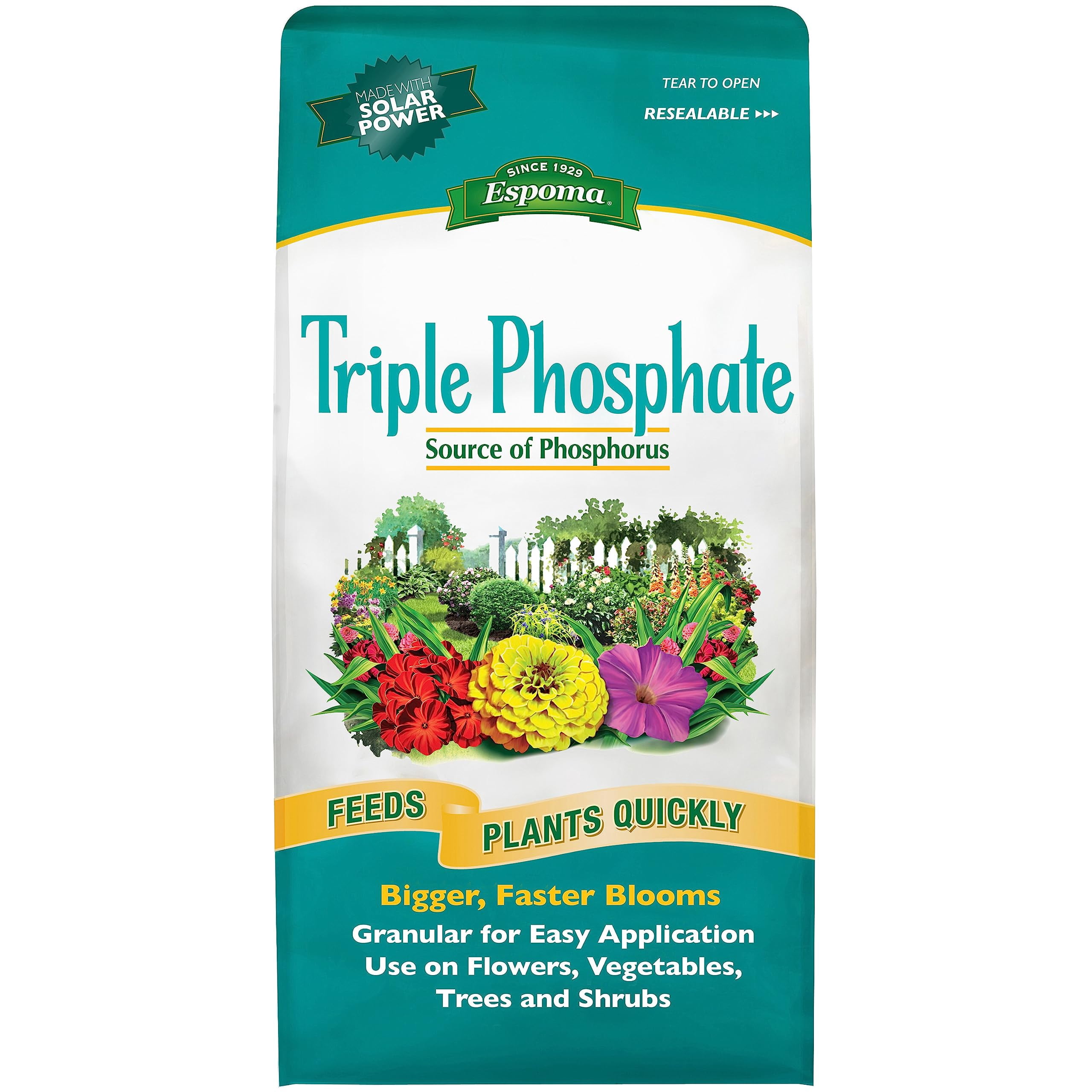 Espoma Triple Phosphate Fertilizer TP6 - 0-46-0 Synthetic Granules - 5 lb Bag — Outdoor & Indoor Plant Use, Easy Application