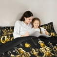 thumbnail image 5 of Erosebridal Glittering Diamond Bedding Sets Full with Comforter,Queen Crown Duvet Insert,Graffiti Pattern Comforter Sets Full Size For Men Women,Ightweight Room Decor Reversible,3-Piece, 5 of 8