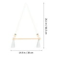 thumbnail image 3 of Wooden Bead Shelf Board Book Display Plant Decor Hanging Shelves Macrame Cotton Rope White, 3 of 6
