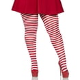 thumbnail image 4 of Plus Size White / Red Striped Tights, 4 of 5