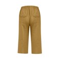 thumbnail image 6 of ABATAB Cotton Linen Pants for Women Wide Leg Lounge Cropped Trousers Drawstring Summer Beach Capri Trousers Outfits, 6 of 6