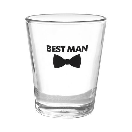 Bow Tie Wedding Party Shot Glass - Best Man (Best Shot Size For Skeet)