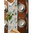 thumbnail image 5 of Hokiten Table Runners 36 Inches Long Dress Scarves, Teal Orange Boho Farmhouse Kitchen/Dining Table Runner, Short Coffee Tablerunners, Middle Century Geometric Abstract 13x36 Inch, 5 of 7