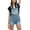 Lt. Blue, variant on Women’s Summer Cute Denim Romper Overall Shorts – Distressed Rolled Hem Bib Shortalls