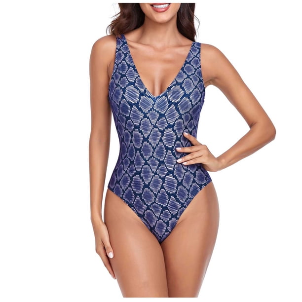 Traje de baño suelto, cómodo, estampado, elegante, para mujer, blusa superior, informal, con cuello en V, atractivo OAVQHLG3B Store lin121212