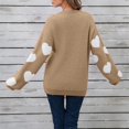 thumbnail image 4 of VISALY Valentines Tops for Women Love Print Heart Sweater Knit Sweater Base Sweater Cozy Sweaters Dressy Sweaters Casual Sweaters Fitted Pullover Sweater Casual Sweaters Trendy Dressy Tops Khaki Xxl, 4 of 7