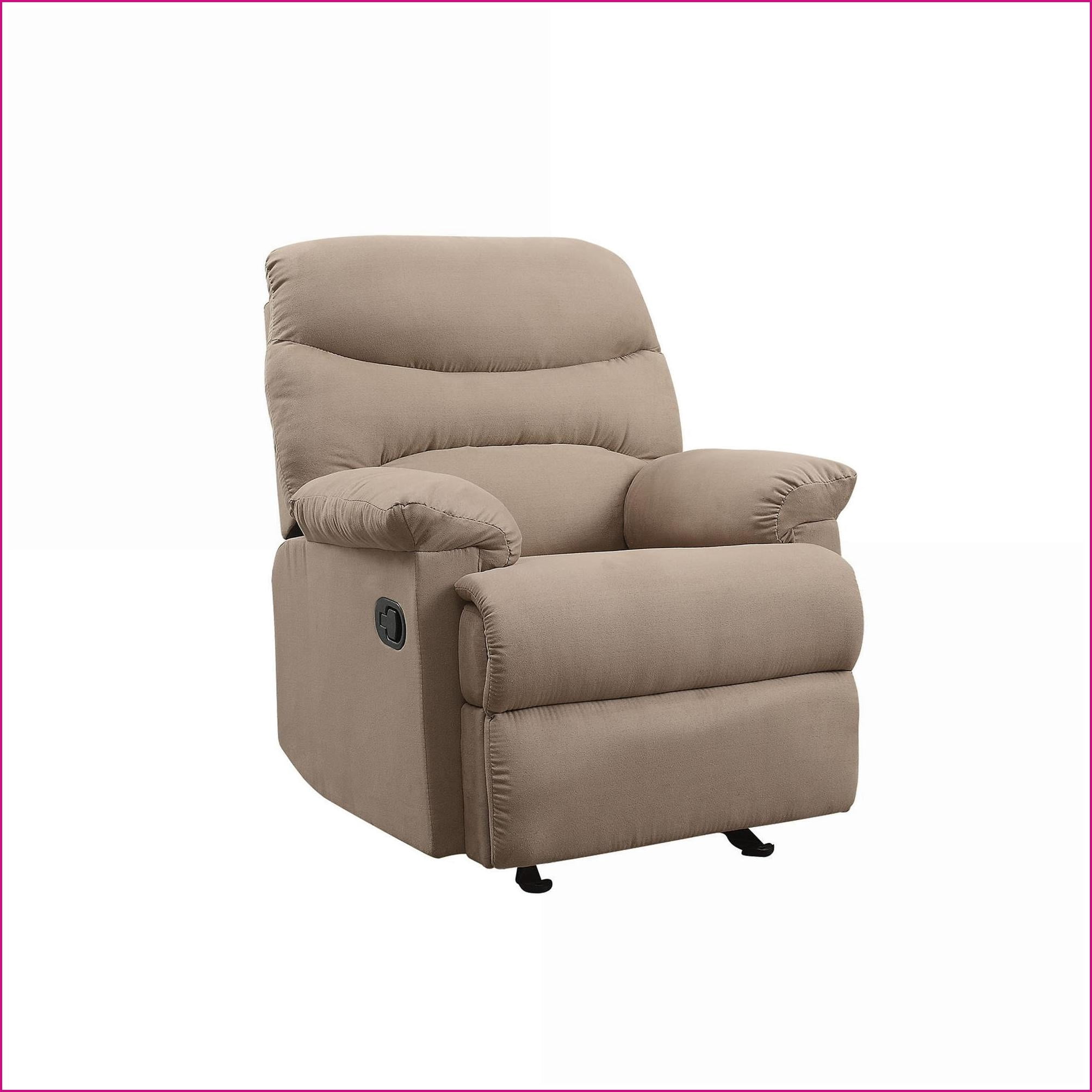 Recliners, Casual Tan Brown Microfiber with Pillow Top Armrest | External Latch Handle, Memory Foam