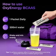 OxyEnergy GOLDEN BCAA 2:1:1 Recovery Supplement with L-Glutamine, Taurine & Vitamin B6, 7 Strips/Bag