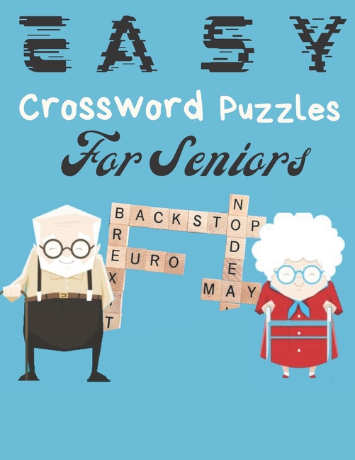 easy crossword puzzles for seniors brain game puzzles book for seniors activity book for anxious people for dementia patients paperback walmart com