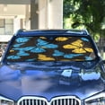 thumbnail image 4 of ALAZA Blue and Yellow Butterflies Windshield Sun Shade Car Foldable Visor Block UV Rays Protector 55"x27.6", 4 of 8
