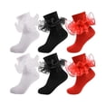 thumbnail image 1 of HAYANGirls Ruffle Socks Toddler Double Lace Sock Turn Cuff Frilly Dress Socks Pageant with Ruffles Little Baby Girl Kids, 1 of 1