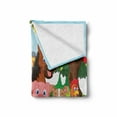 thumbnail image 2 of Cartoon Soft Flannel Fleece Throw Blanket, Composition Farm Animals on Fence Comic Mascots Dog Cow Horse Kids Design, Cozy Plush for Indoor and Outdoor Use, 70" x 90", Multicolor, by Ambesonne, 2 of 6