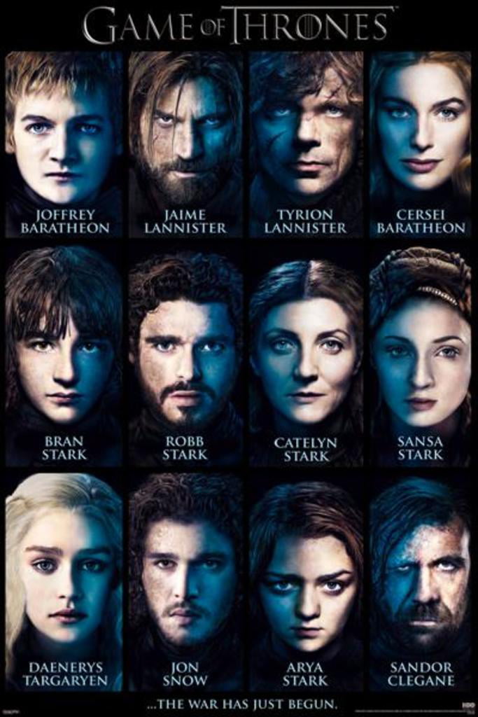 GAME OF THRONES POSTER ~ 12 FACES 24x36 TV Season 3 Tyrion Daenerys Stark Cersei 