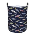 thumbnail image 2 of Uemuo Sardine Pattern Circular Laundry Hamper Basket with handles,Collapsible laundry basket,Large capacity laundry hamper,Laundry Organizer-, 2 of 8