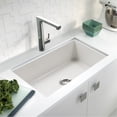 thumbnail image 2 of Houzer Platus 32 inch White Fireclay Undermount Single Bowl Kitchen Sink - PTU-3600 WH-C with Basket Strainer and Basin Grid Included, 2 of 7