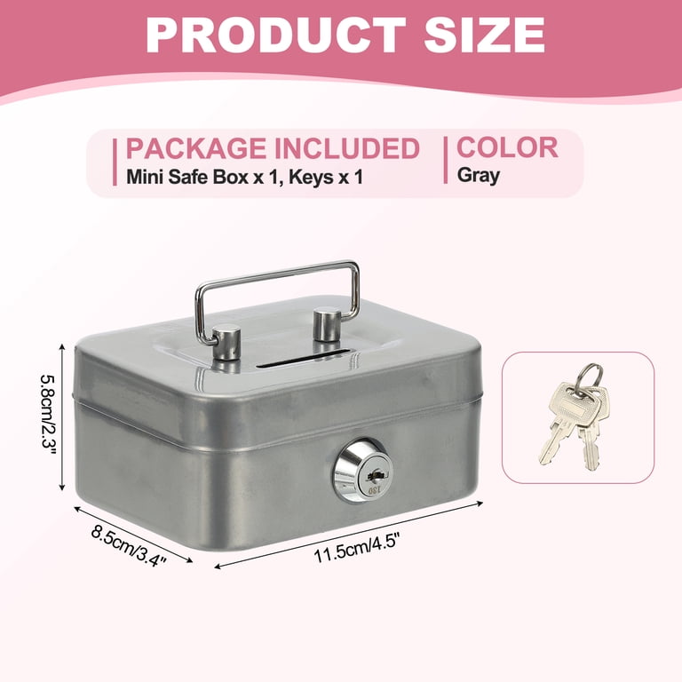 Small Cash Box, Mini Safe Box Money Locker Money Saving Boxes with