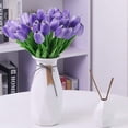 thumbnail image 3 of BRILLAR Flores artificiales de tulipán morado de tacto real, perfectas para bodas, decoración del hogar, fiestas y proyectos de bricolaje., 3 of 5