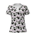 thumbnail image 2 of Uemuo Cute Animal with Cow Drawing Women's Deep V-Neck Low Cut Tops - Casual Loose Fit with Stainless Steel Loop, Soft, Breathable, Perfect for Office, Travel, and Daily Wear-Medium, 2 of 5