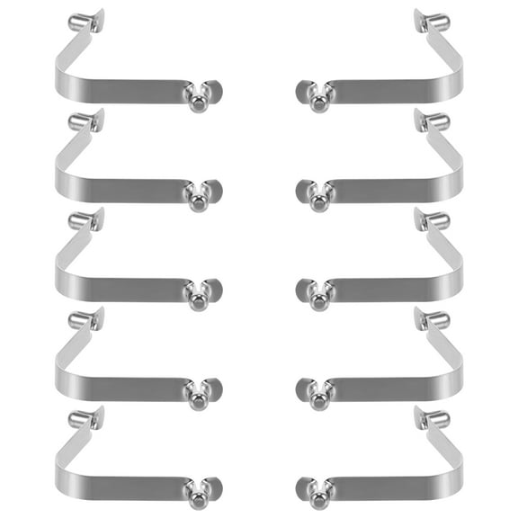 Worgeous  10 Pcs Pole Push Button Spring Clips Trekking Carabiner Silver