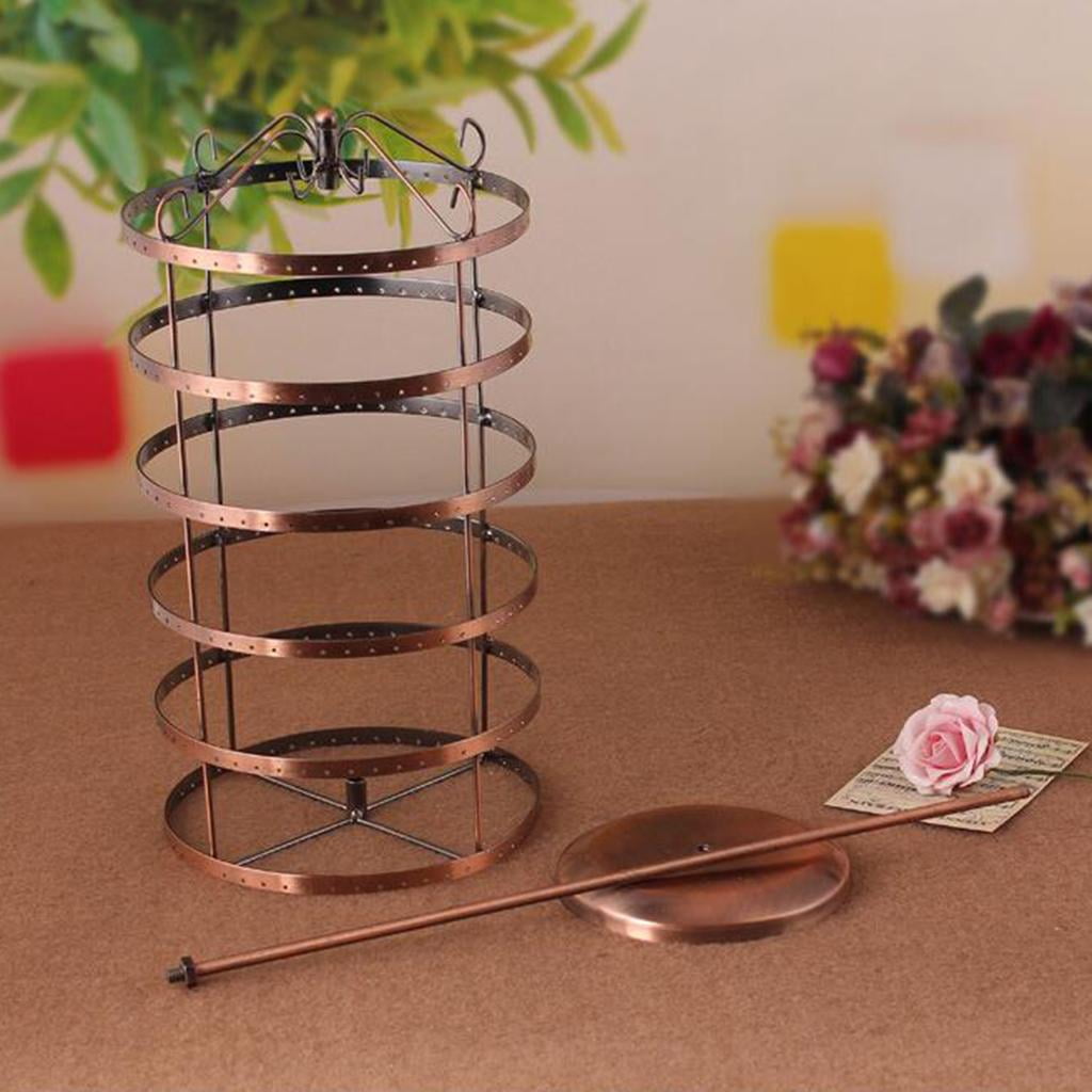 Rotating Earrings Display Stand Holder Jewelry Organizer Hanging Rack Bronze