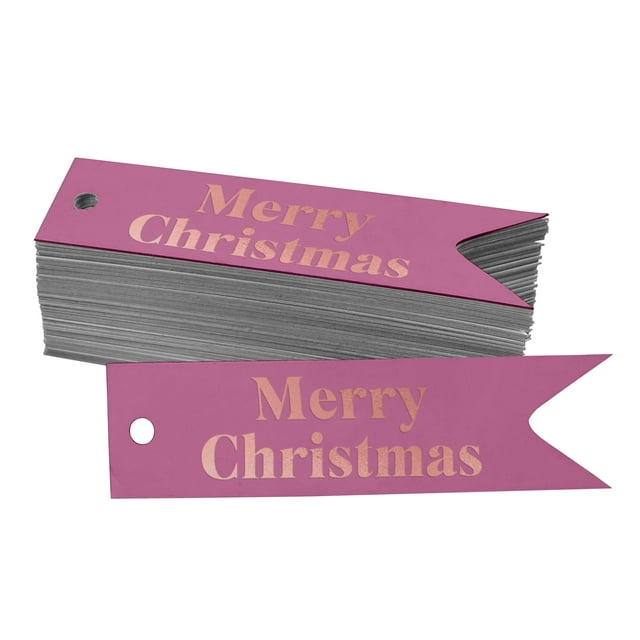 Inkdotpot Real Rose Gold Foil Merry Christmas Tags Favor Hang Paper Tags 50 Pieces