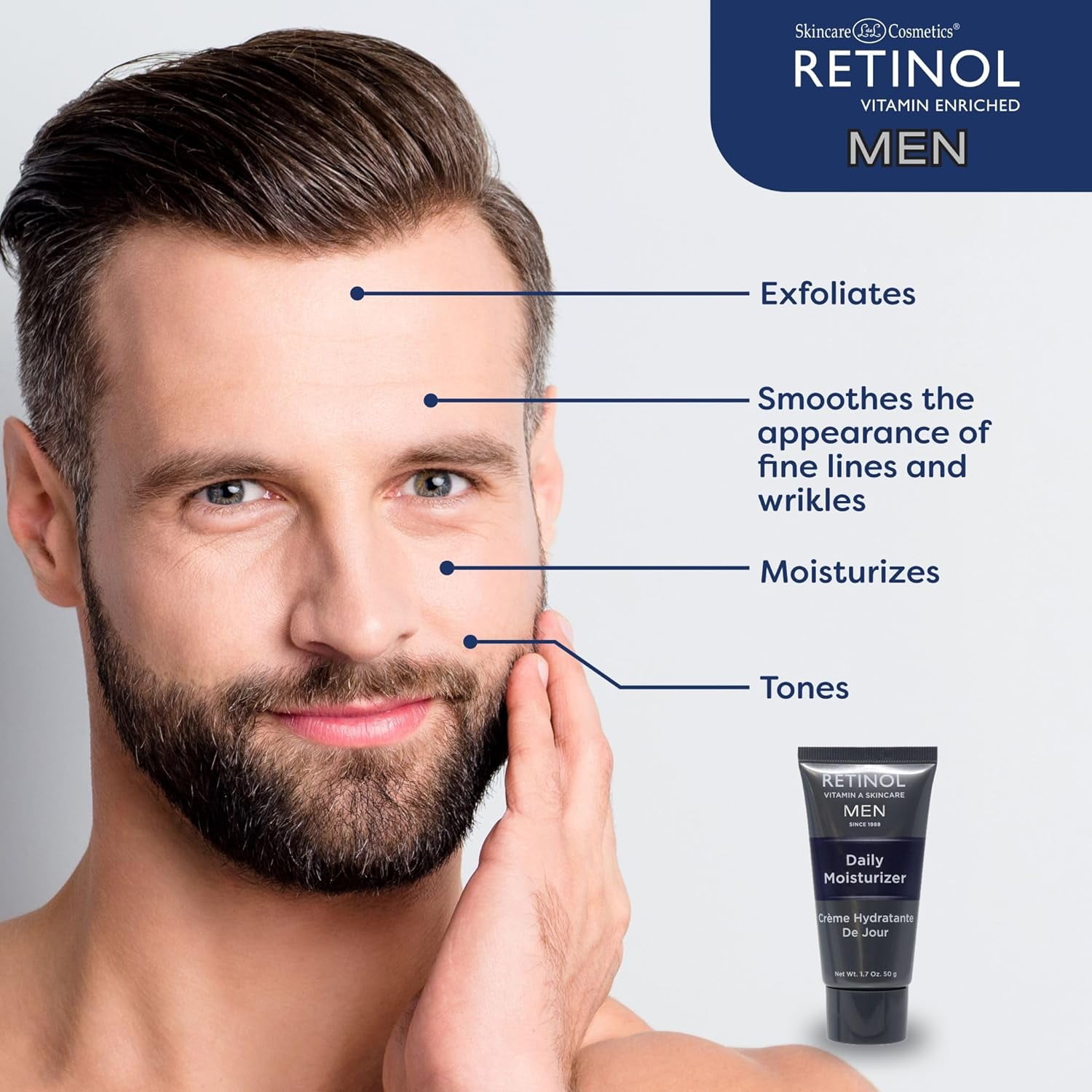Retinol Anti-Aging Skincare Daily Moisturizer for Men 1.7 oz