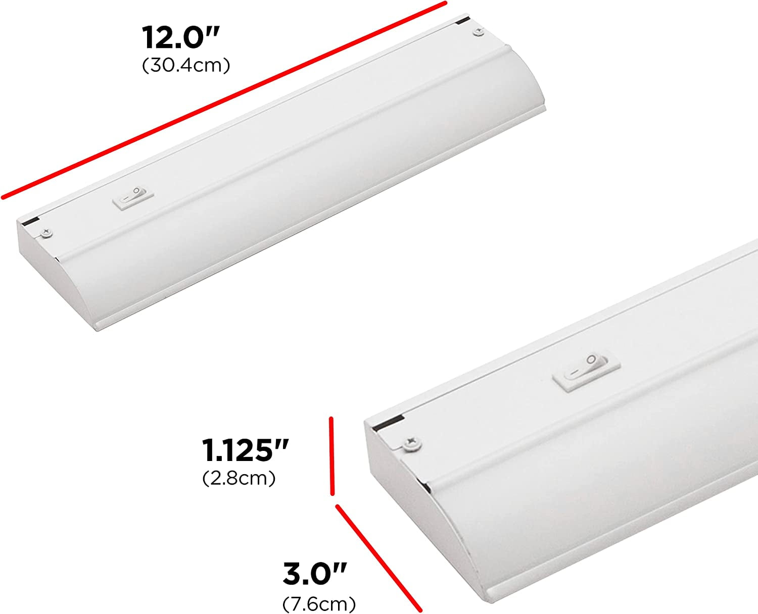 JJEAN-12 inch Hardwired Under Cabinet Lights, On/Off Only, 2700K Warm White, Under Cabinet Lighting, Under Counter Lights for Kitchen 44109