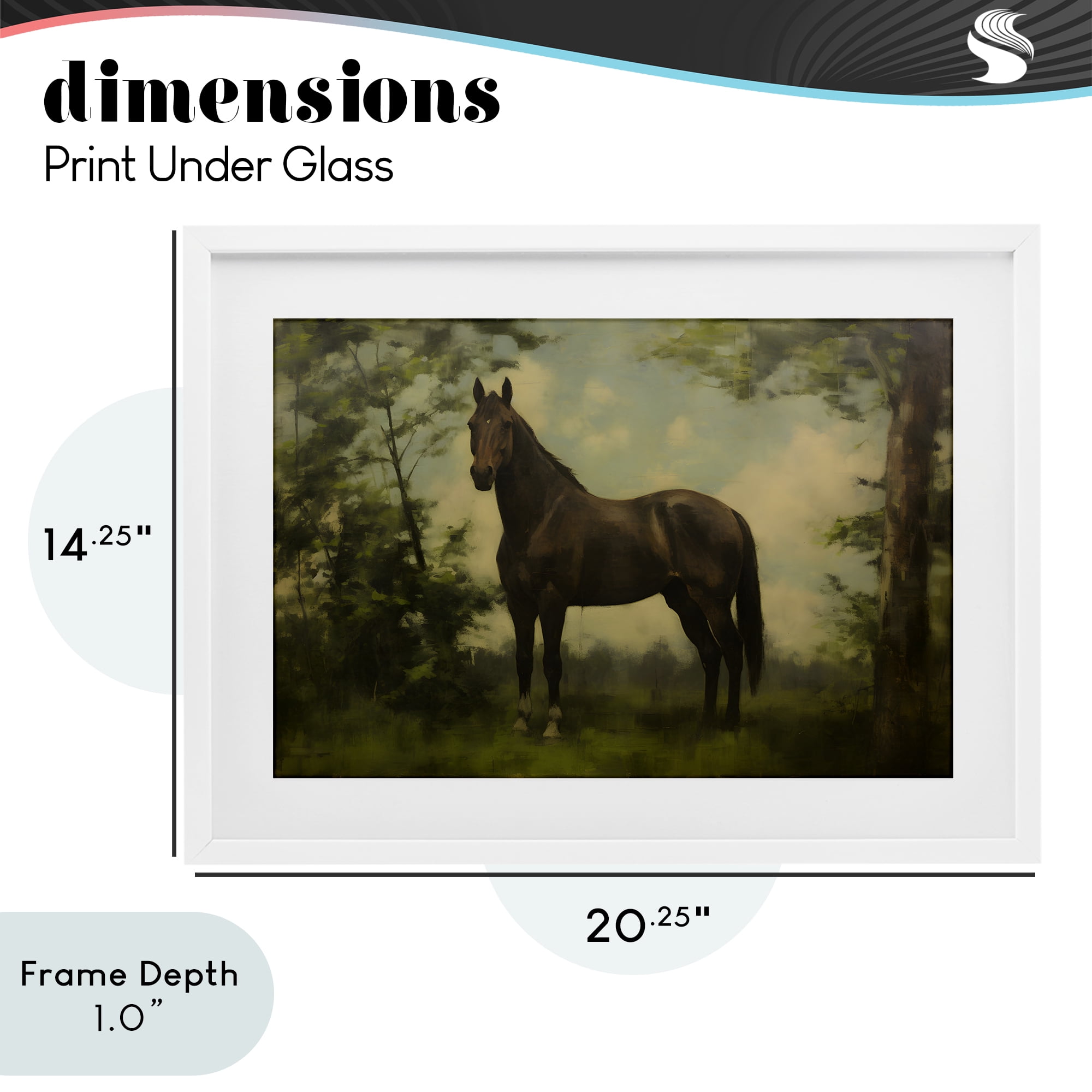 Stupell Industries Forest Horse Portrait White Framed Print Under Glass, design by Petal Prints Design