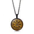 thumbnail image 1 of Collares vikingos nórdicos para hombres y mujeres, joyería, regalo, brújula Vegvisir, runas nórdicas, collar de cadena de Odín para mujeres y hombres, amuleto colgante, 1 of 4